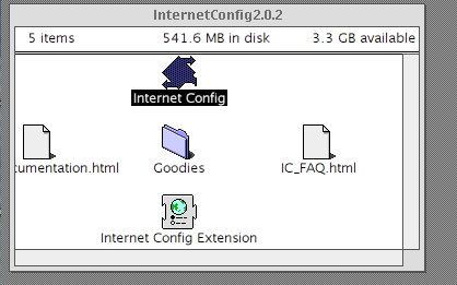 Contents of the internet config folder.